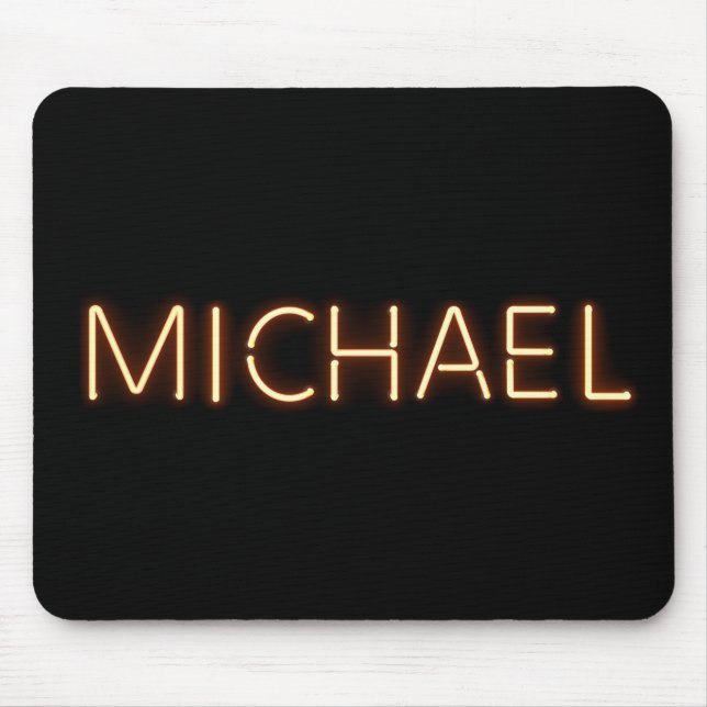 Mousepad Michael Name em Luzes Neon brilhantes (Frente)