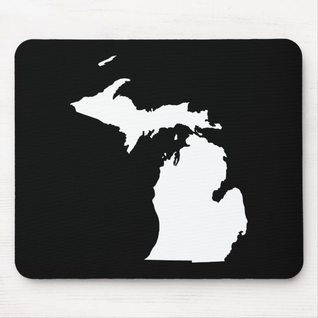 Mousepad Michigan em Branco e Preto (Frente)