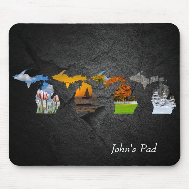 Mousepad Michigan Four Seasons On Rock (Frente)