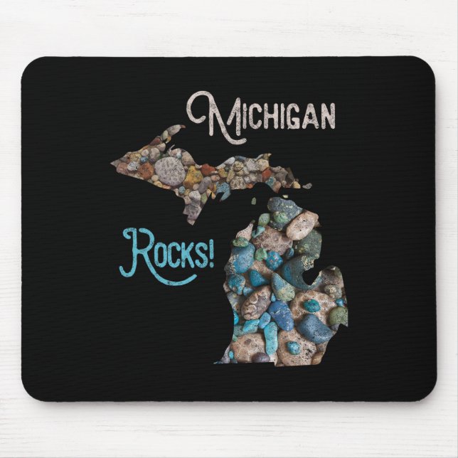 Mousepad Michigan Rocks Petoskey Stone caçando Tee Excelent (Frente)