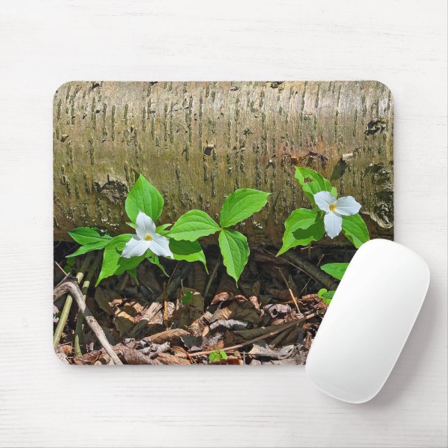 Mousepad Michigan White Trilliums (Com mouse)