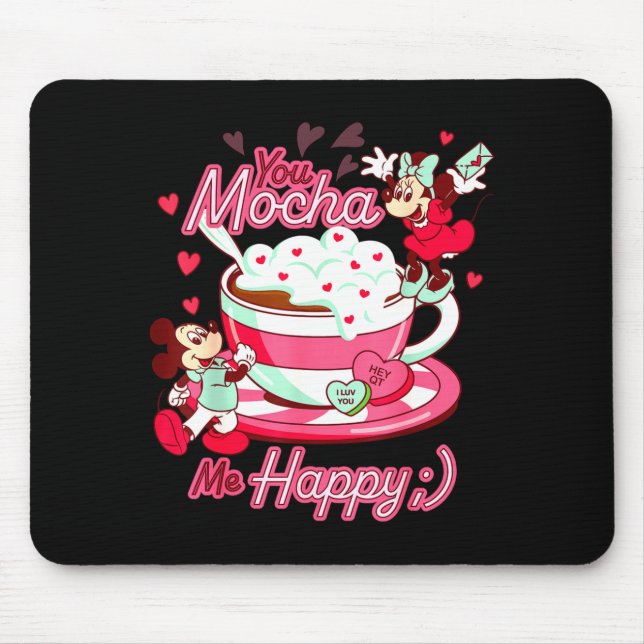 Mousepad Mickey Amp Minnie Valentines Day You Mocha Me H  (Frente)