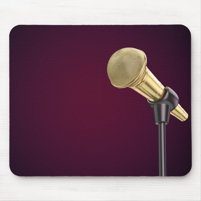 Mousepad microfone de áudio do ouro (Frente)
