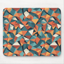 Mousepad Mid-Century Geometric Teal & Orange Pattern