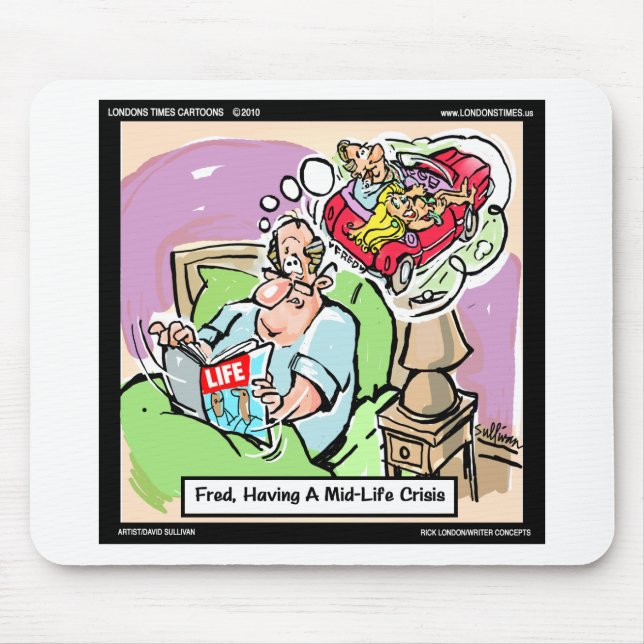 Mousepad MidLife Crisis Funny Tees Mugs Cards & Gifts (Frente)