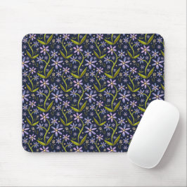 Mousepad Midnight | Dancing Watercolor Daisies