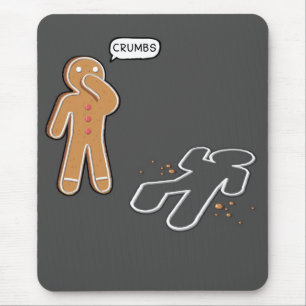Mousepad MIGALHAS da cena do crime irónica do homem de