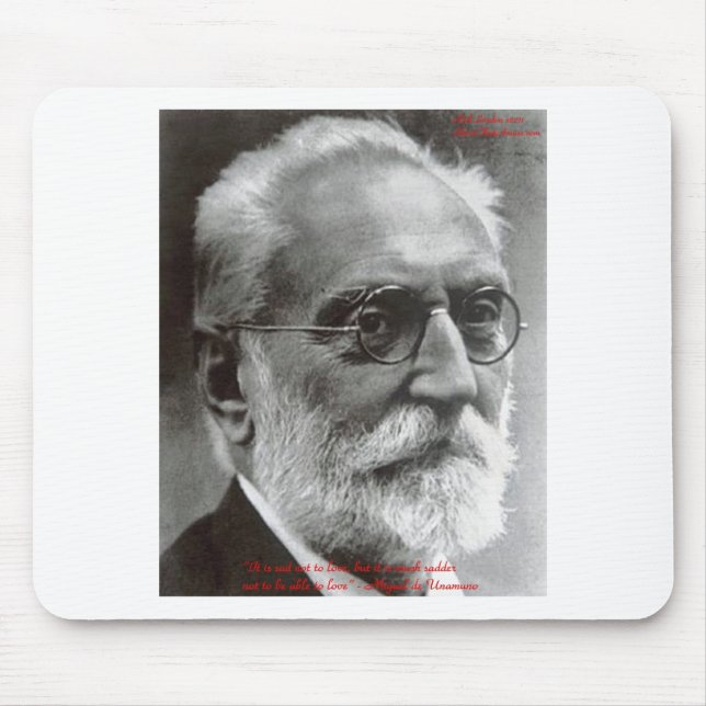Mousepad Miguel de Unamuno Capaz de Amar Citação Presentes  (Frente)