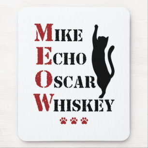 Mousepad Mike Echo Oscar Whiskey MEOW Cat