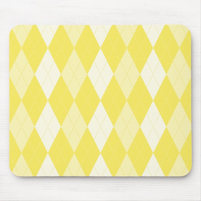 Mousepad Milho Amarelo Argyle Pequeno e Dourado Forma de Di (Frente)