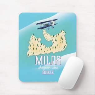 Mousepad Milos, ilha grega Arte de cartaz de viagem.