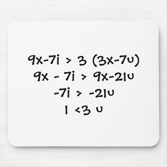 Mousepad Mim <3 u, amor do nerd (Frente)