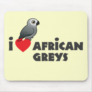Mousepad Mim cinzas africanos do coração