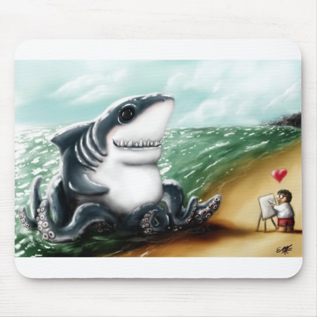 Mousepad Mim coração você Sharktopus (Frente)