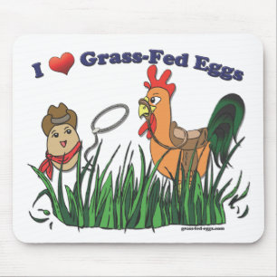 Mousepad Mim ovos de Grama-Fed do coração