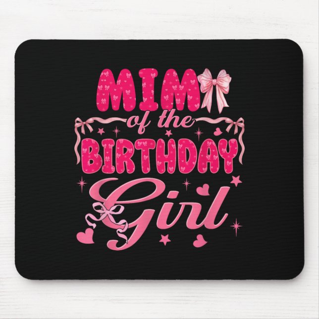 Mousepad Mimi Da Menina Do Aniversário Coquette Rosa Combin (Frente)