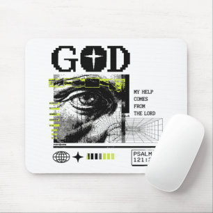 Mousepad Minha ajuda vem do Senhor Salmo 121:2 retrowave
