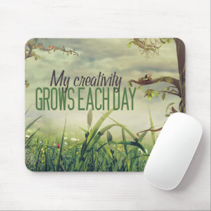 Mousepad "Minha criatividade cresce" Afirmação de Motivação