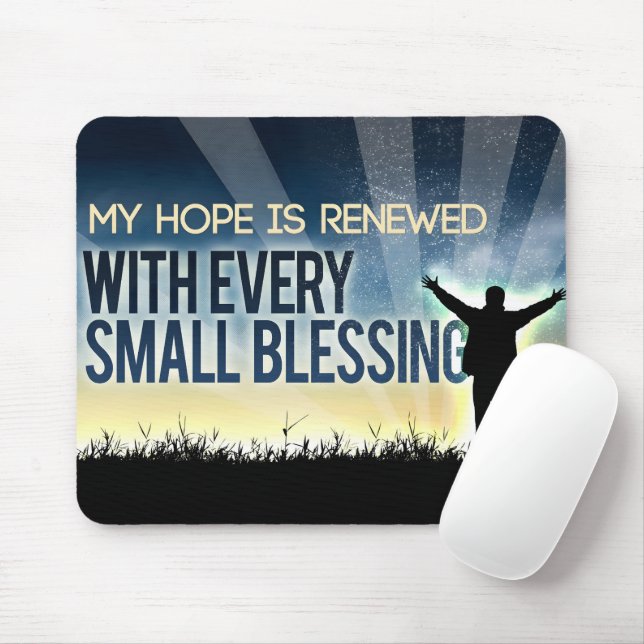 Mousepad "Minha esperança é renovada" Afirmação de Motivaçã (Com mouse)