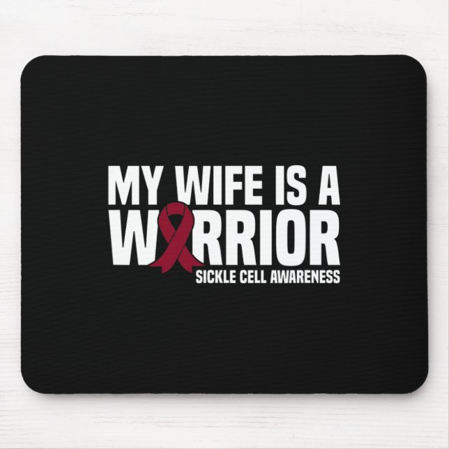 Mousepad Minha esposa é uma Guerreira Burgundy Friso Célula (Frente)