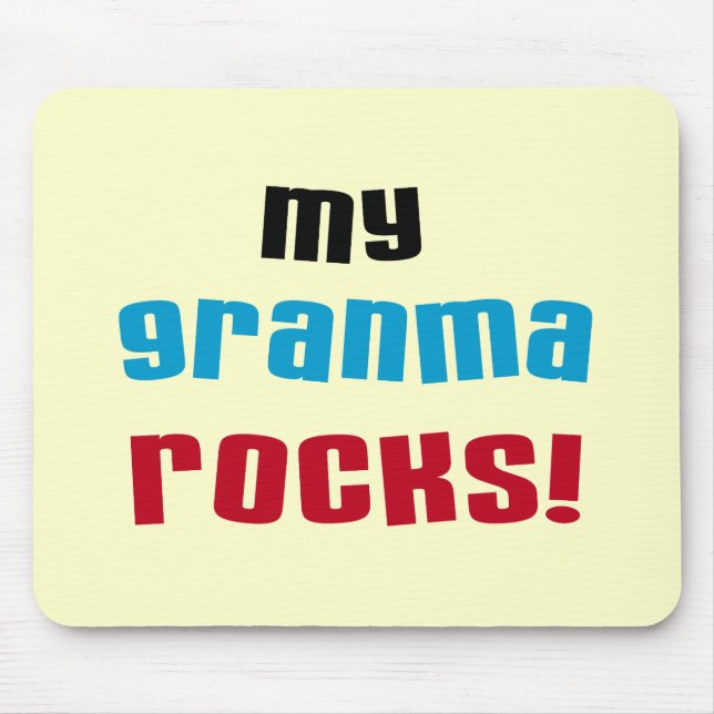 Mousepad Minha Granma Rocks T shirts e presentes (Frente)