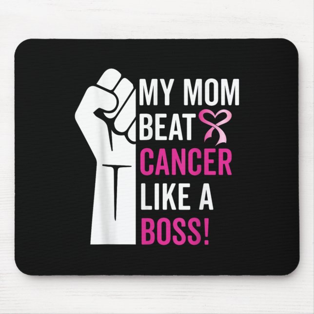 Mousepad Minha Mãe Bate No Cancer Da Mama Como Um Sobrevive (Frente)