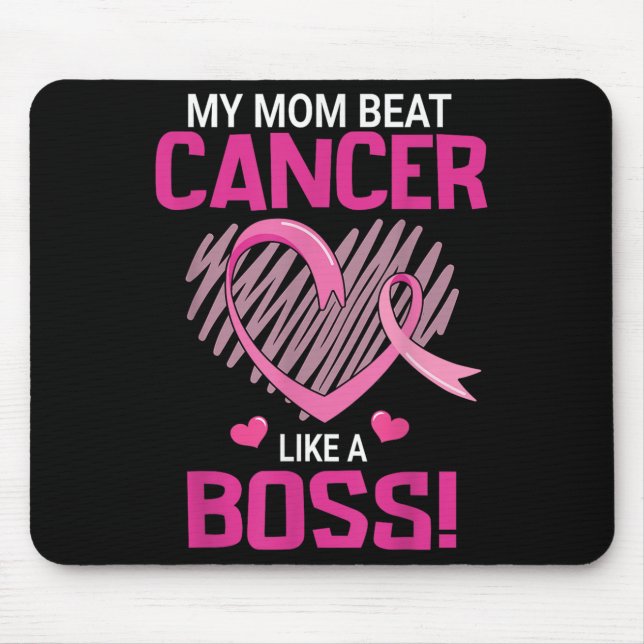 Mousepad Minha Mãe Bate No Cancer Da Mama Como Um Sobrevive (Frente)