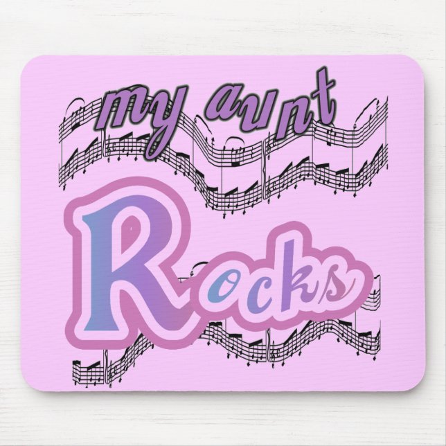 Mousepad Minha tia Rocks Camisetas e presentes (Frente)