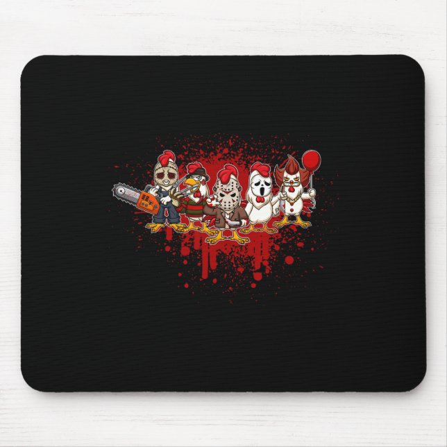 Mousepad Minha Tripulação do Horror - Galinha do Halloween (Frente)