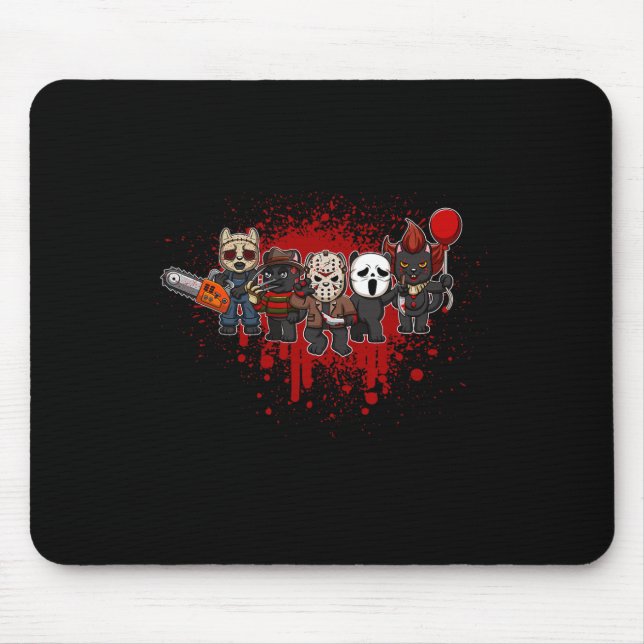 Mousepad Minha Tripulação do Horror - Gato Negro do Hallowe (Frente)