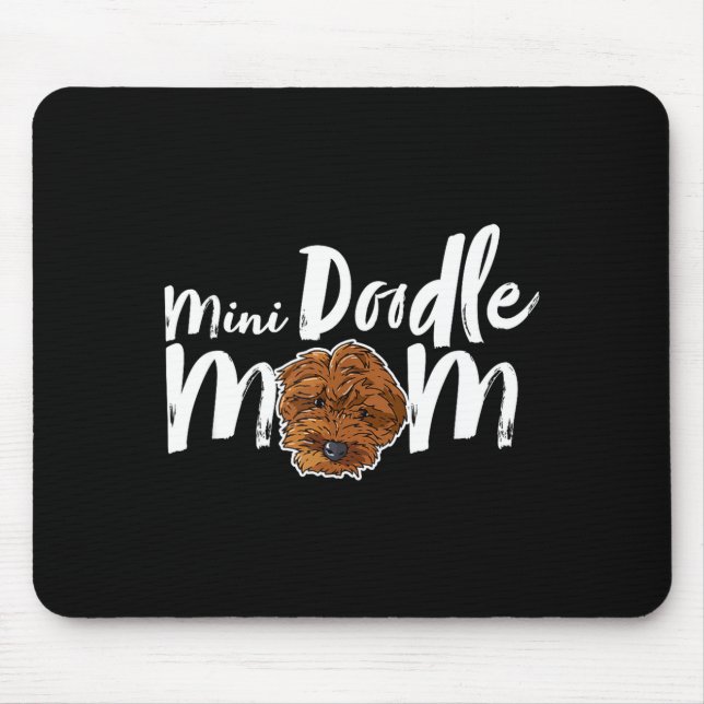 Mousepad Mini doodle mãe cachorro fofo cachorro feminino ma (Frente)