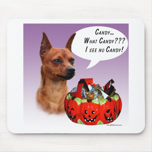 Mousepad Miniatura Pinscher Halloween Candy (Frente)