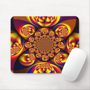 Mousepad Miniesferas azuis, amarelas, Douradas