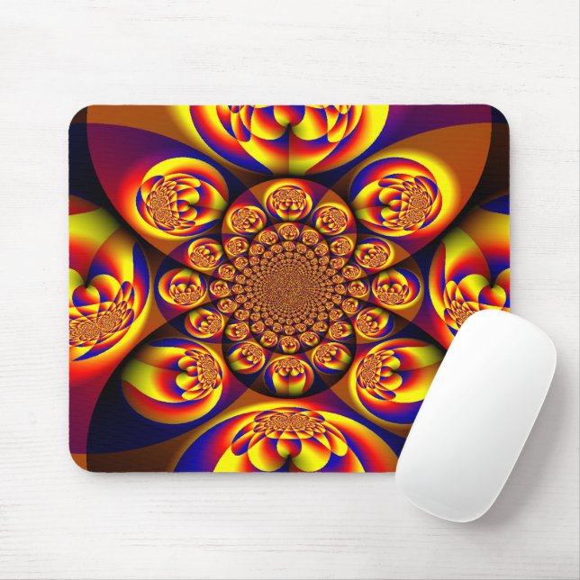 Mousepad Miniesferas azuis, amarelas, Douradas (Com mouse)
