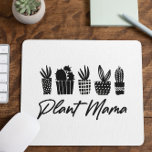 Mousepad Mínima Mama de Planta Minimalista Mãe Branca Preta<br><div class="desc">Esta é uma Planta Minimalista Mama Mãe,  Planta Branca Negra,  Planta Mama Mama Mouse!</div>