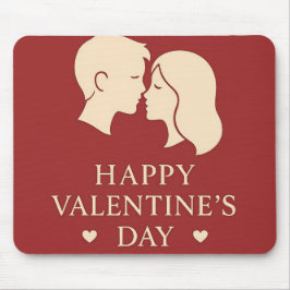 Mousepad Minimal Silhouette Romantic Valentines Office