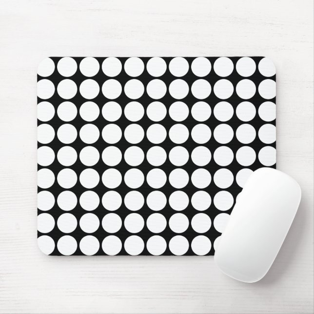 Mousepad Minimal White Dots on Solid Black Background (Com mouse)
