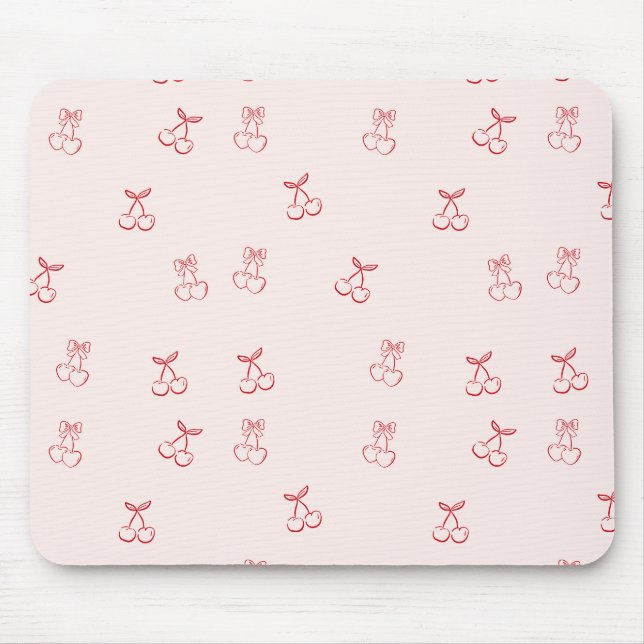 Mousepad Minimalismo de Contorno de Cereja (Frente)