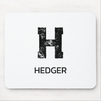 MOUSEPAD MINIMALIST BLACK ONE LETTER MONOGRAM NAME WHITE