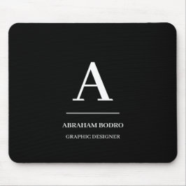Mousepad Minimalist Black White Modern Personalized