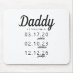 Mousepad Minimalist Daddy Established Kid Birth Date Name<br><div class="desc">Minimalist Daddy Established Kid Birth Date Name Mouse Pad</div>