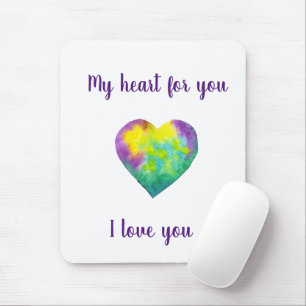 Mousepad Minimalist design I love you