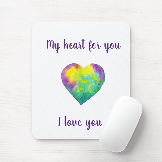 Mousepad Minimalist design I love you    (Com mouse)
