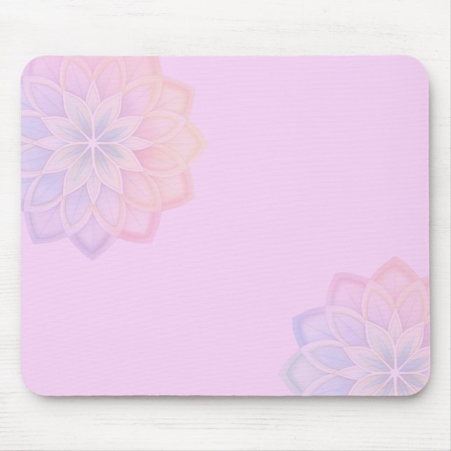 Mousepad Minimalist Pastel Rainbow Floral (Frente)