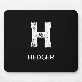 MOUSEPAD MINIMALIST WHITE ONE LETTER MONOGRAM NAME BLACK 