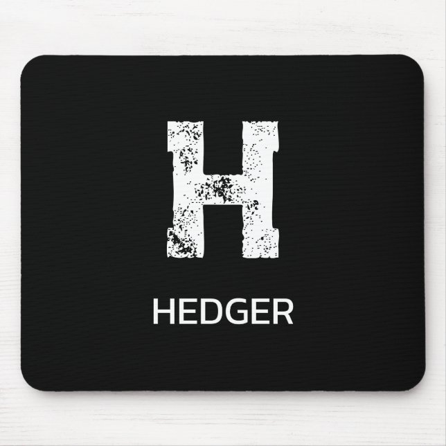 MOUSEPAD MINIMALIST WHITE ONE LETTER MONOGRAM NAME BLACK  (Frente)