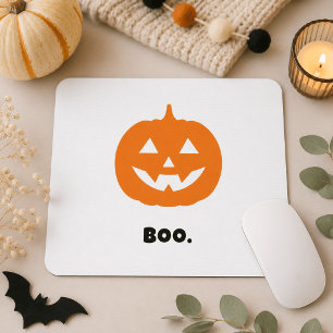 Mousepad Minimalista BOO. Abóbora – Halloween Minimalista