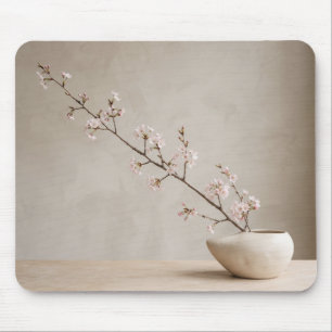 Mousepad Minimalista de Ikebana Japonês