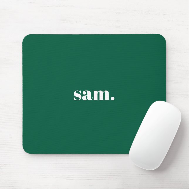 Mousepad Minimalista texto personalizado negrito verde (Com mouse)