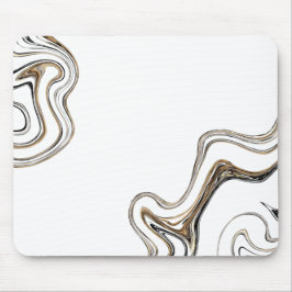 Mousepad Mínimo branco e Ouro mármore